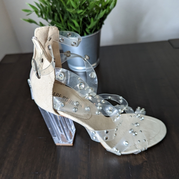 Strappy Rhinestone Block Heel - Picture 6 of 8